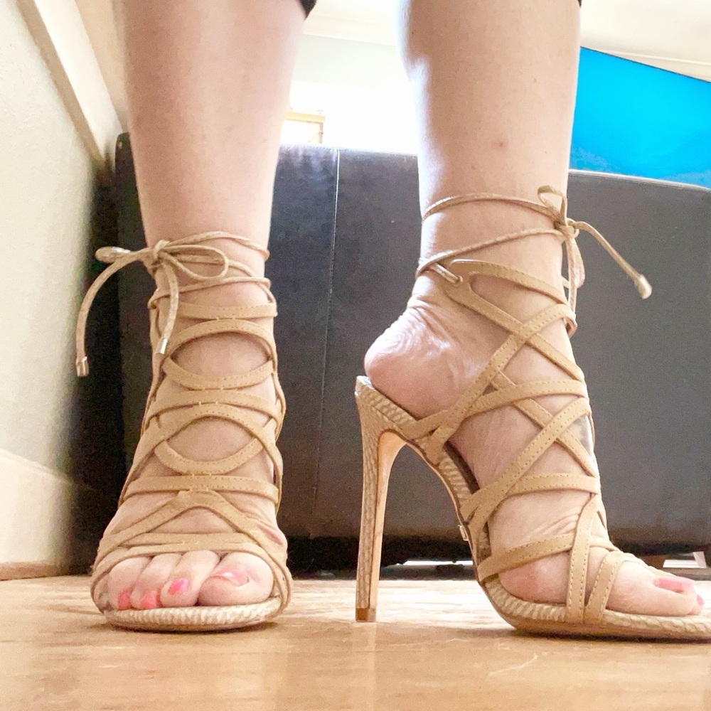 Elegant Tan Strappy Heels